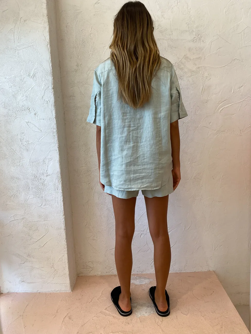 Assembly Label Womens S/S Shirt in Ocean Green