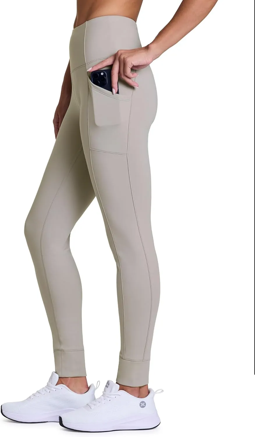 Avalanche Women's Fleece Hiking Leggings, High Waist Full Length Fleece Lined Legging Fleece Yoga Pants with Pockets