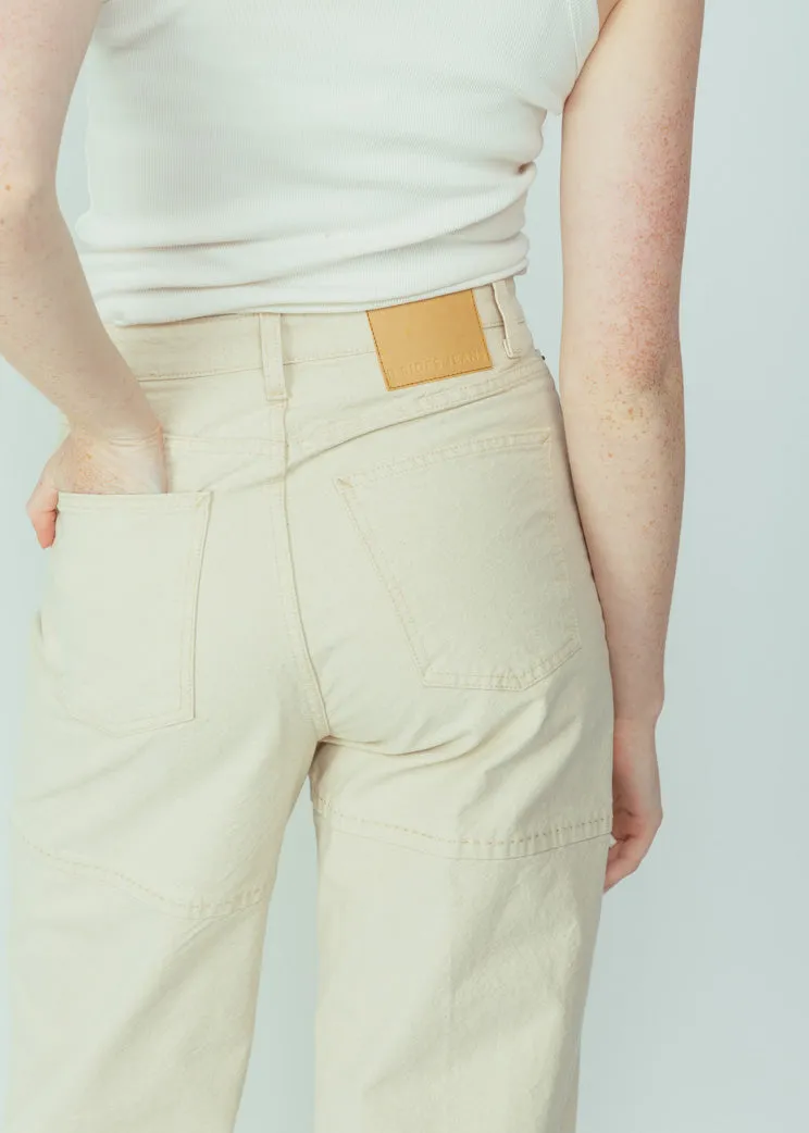B Sides Mere White Elissa High Wide Jean