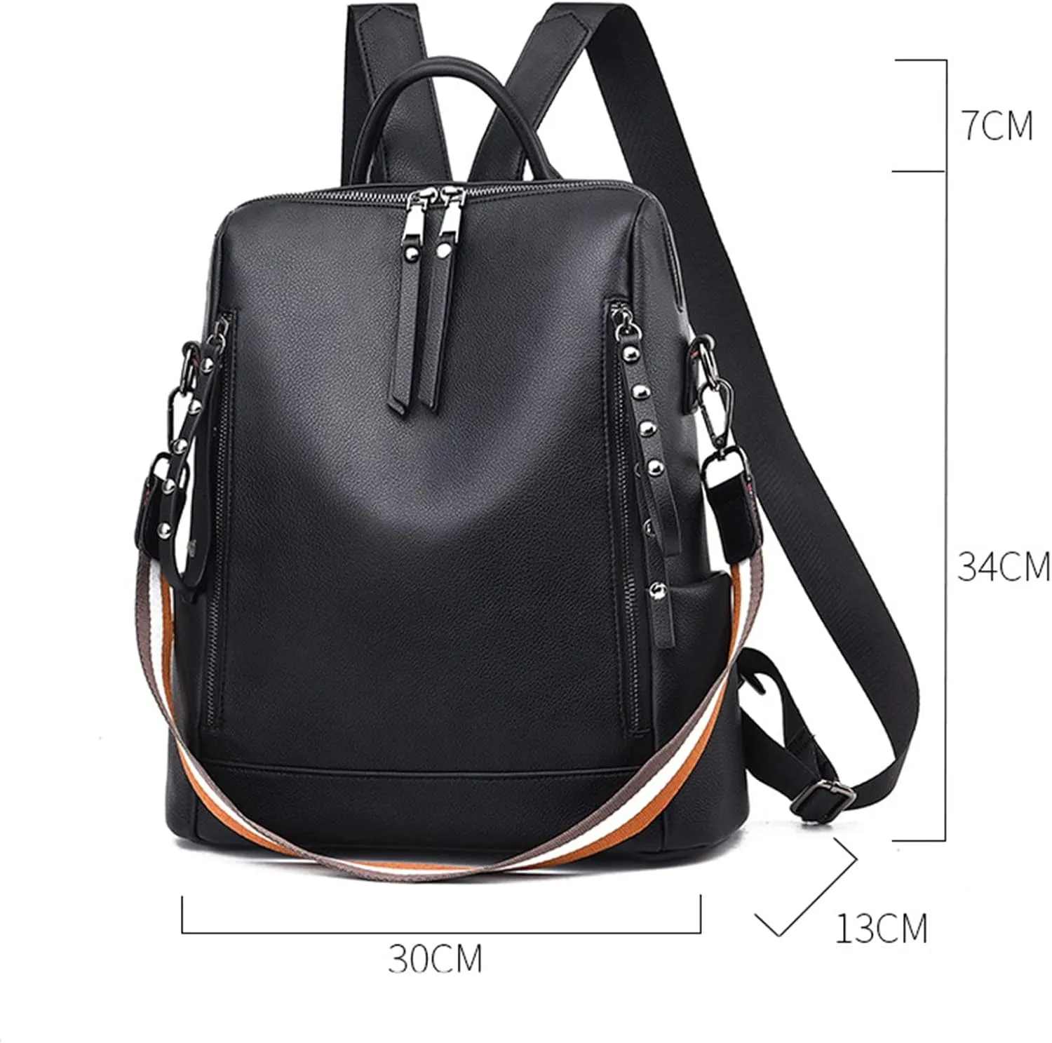 Bags College Casual Leather Travel Backpack For s Tooled Leather Backpack (Black, One Size)