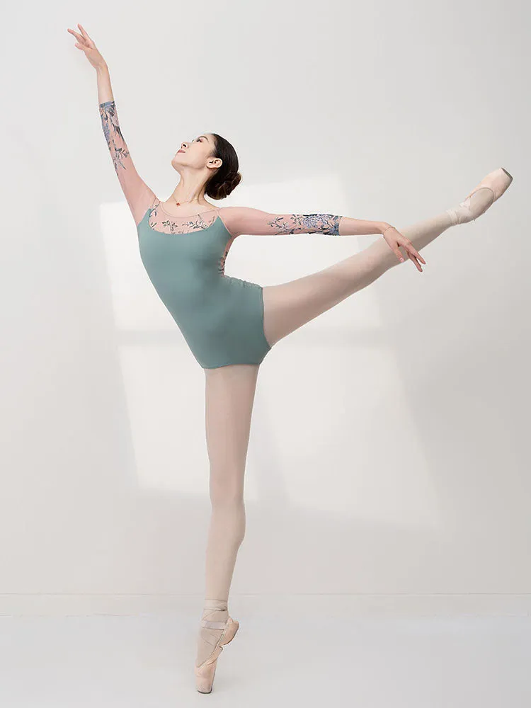 Ballet Dance Training Jumpsuit Mid-sleeve Print Leotard