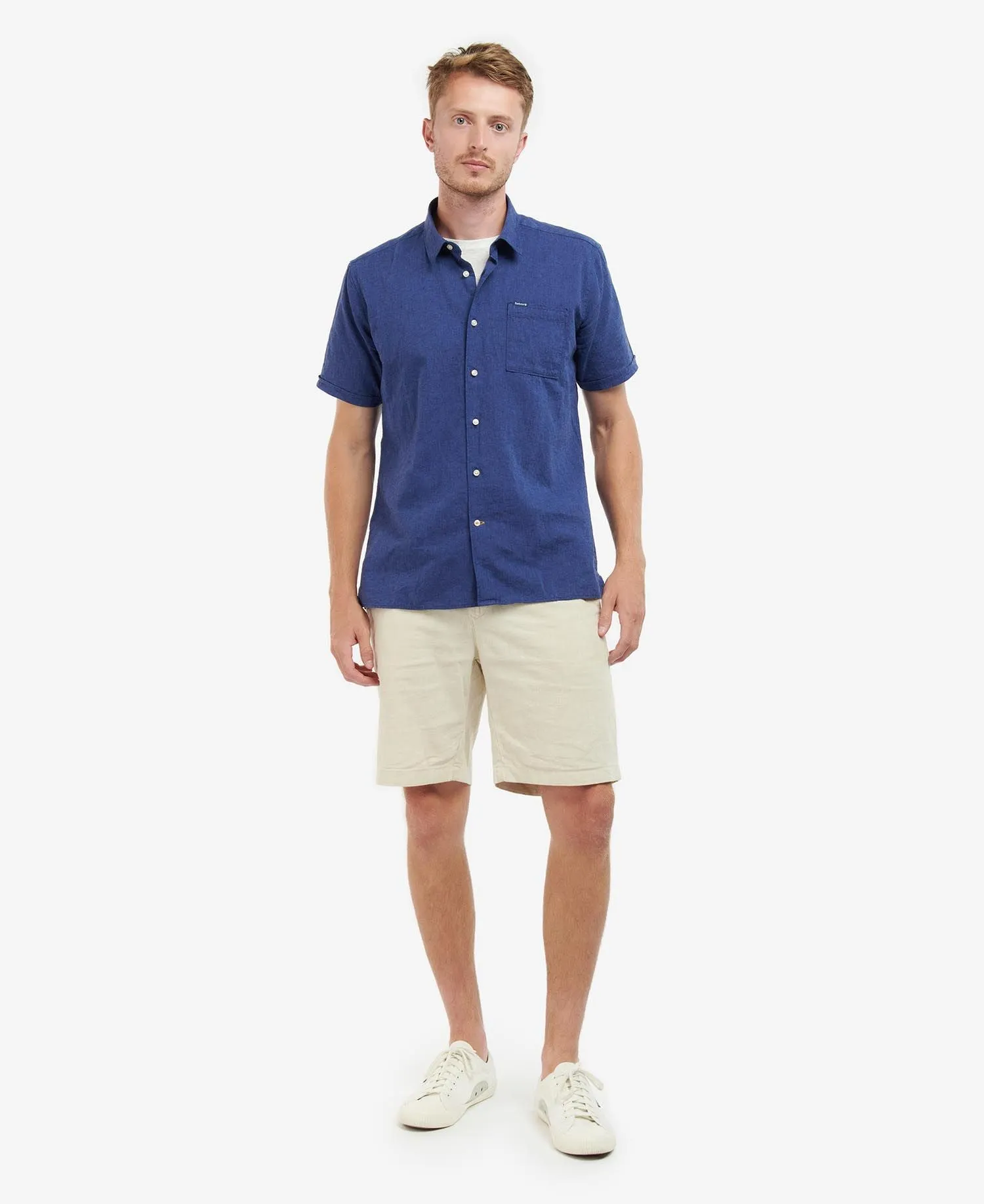 Barbour Nelson Short Sleeve Summer Shirt In Indigo