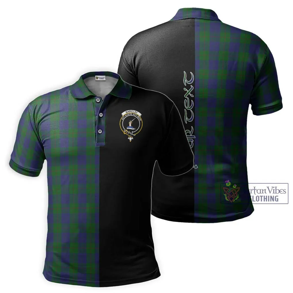 Barclay Tartan Polo Shirt with Family Crest and Half Of Me Style