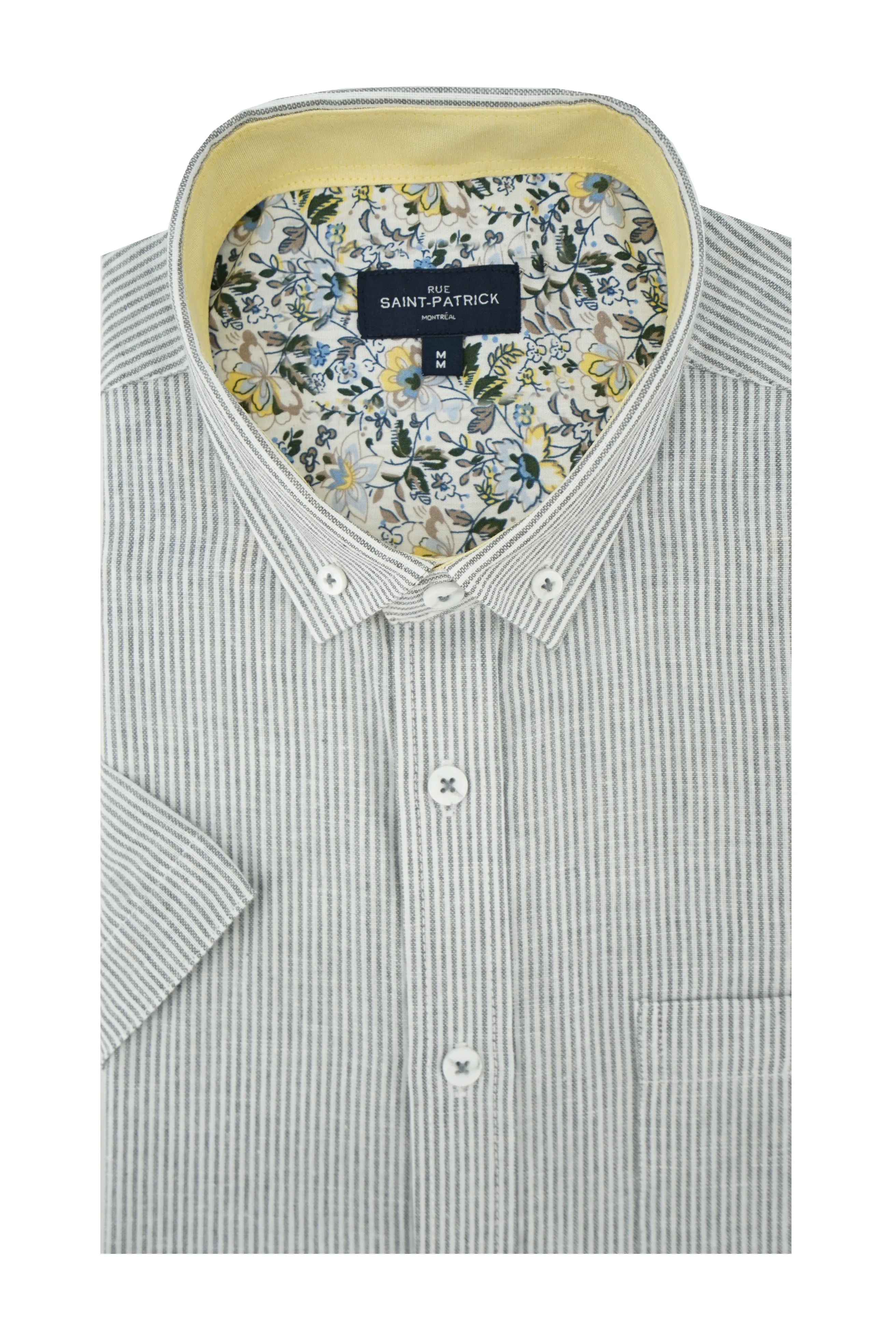 Beaumaris Linen Blend Short Sleeve Shirt in Nimbus Cloud