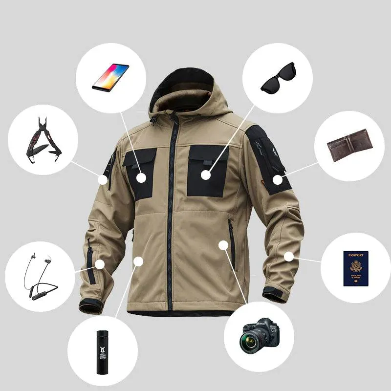 BEETLE 5-in-1 Muti-Pocket Warm Softshell Waterproof Tactical Jacket