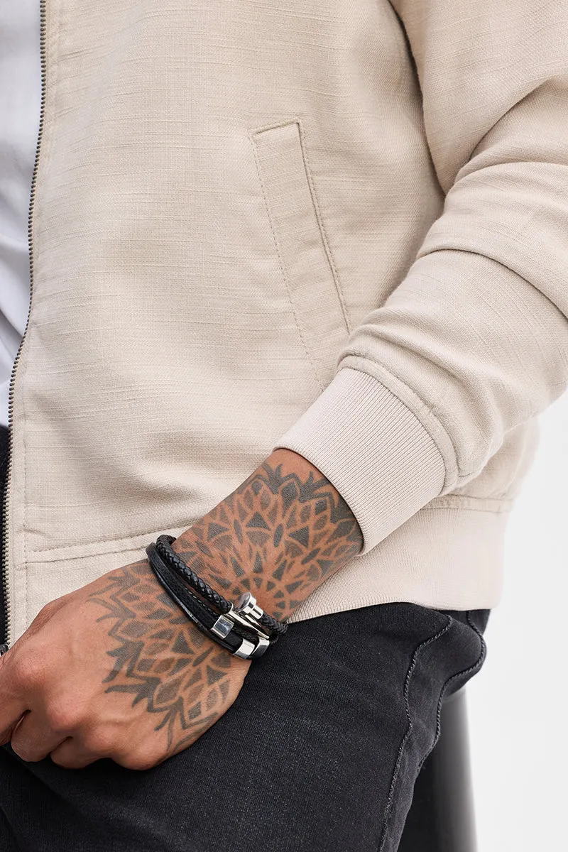 Beige Textured Relaxed Fit Jacket