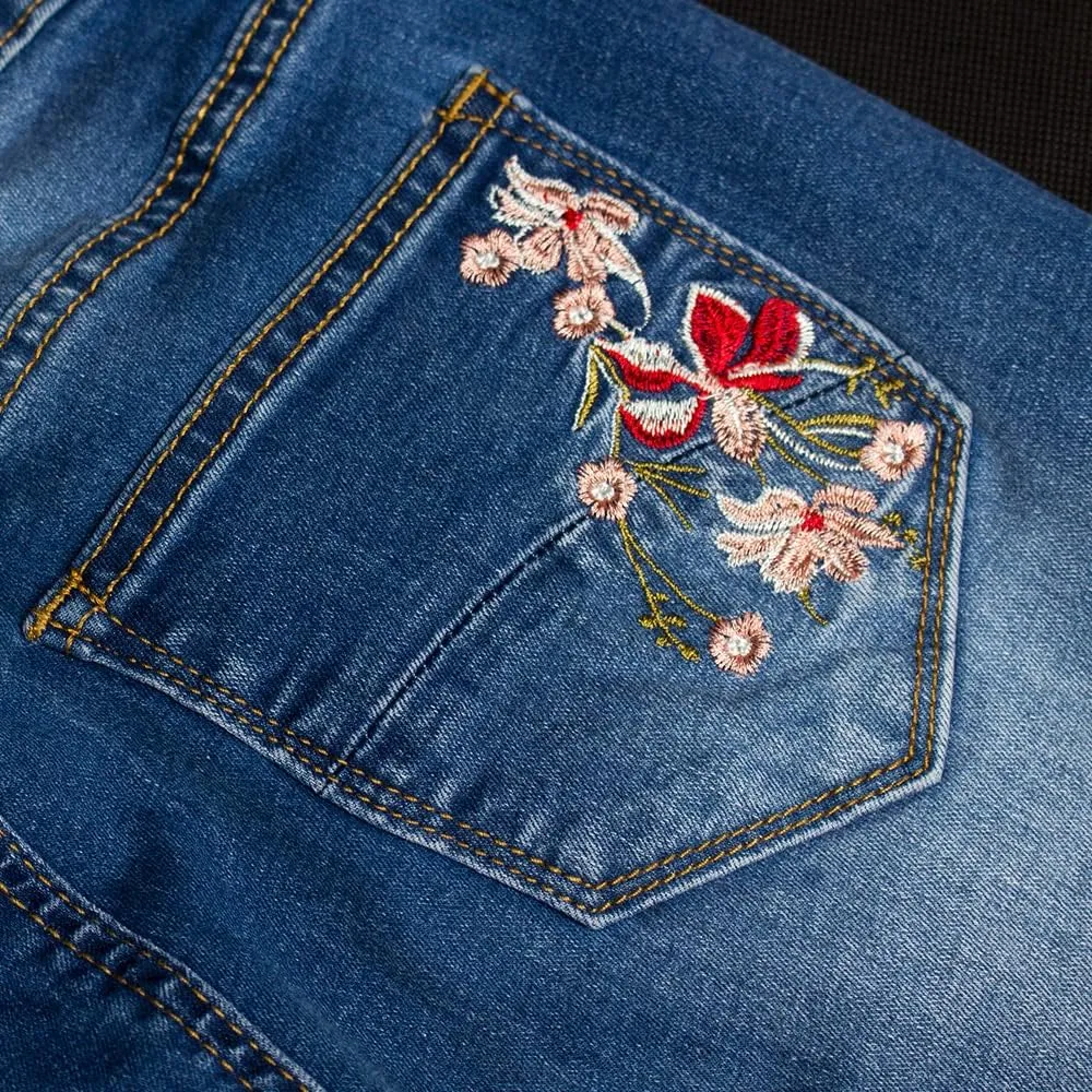 Bell Bottom Jeans for Women Flared Jeans Floral Embroidered Jeans 70s Outfits Bootcut Jeans Wide Leg Denim Pants