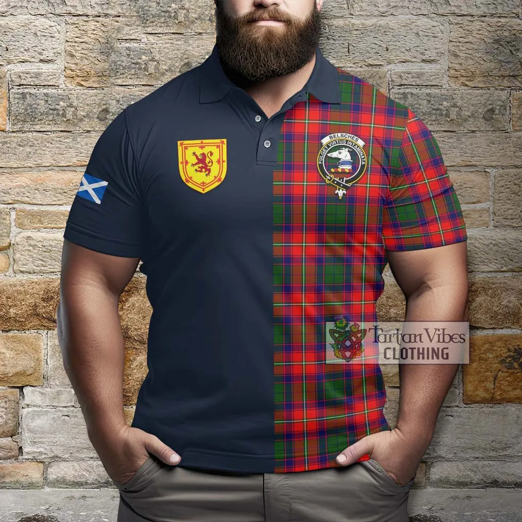 Belsches Tartan Polo Shirt Alba with Scottish Lion Royal Arm Half Style