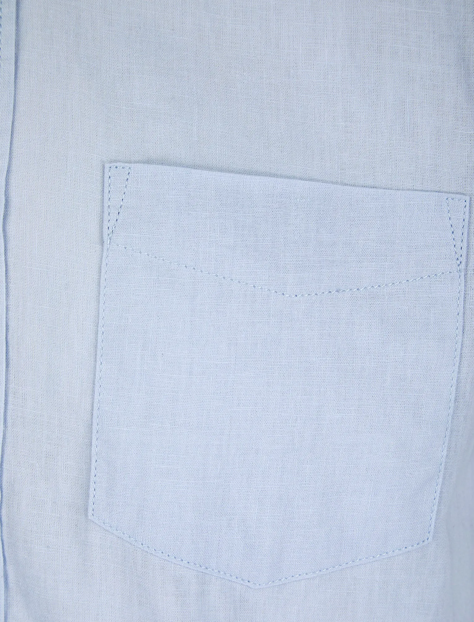 Bertrand Classic Collar Short Sleeve Cotton Linen Shirt in Soft Blue - Tokyo Laundry