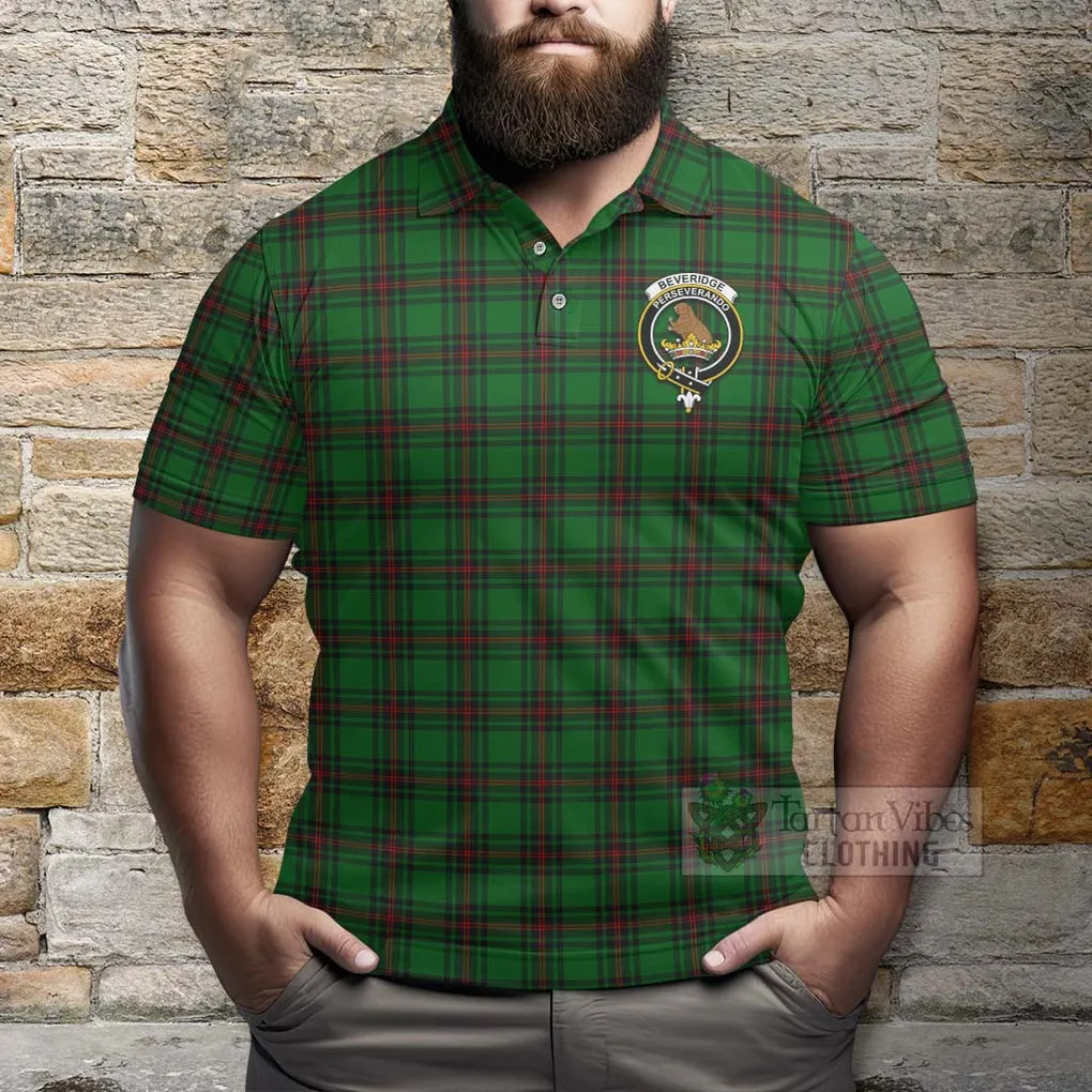 Beveridge Tartan Polo Shirt with Family Crest Celtic Skull Style