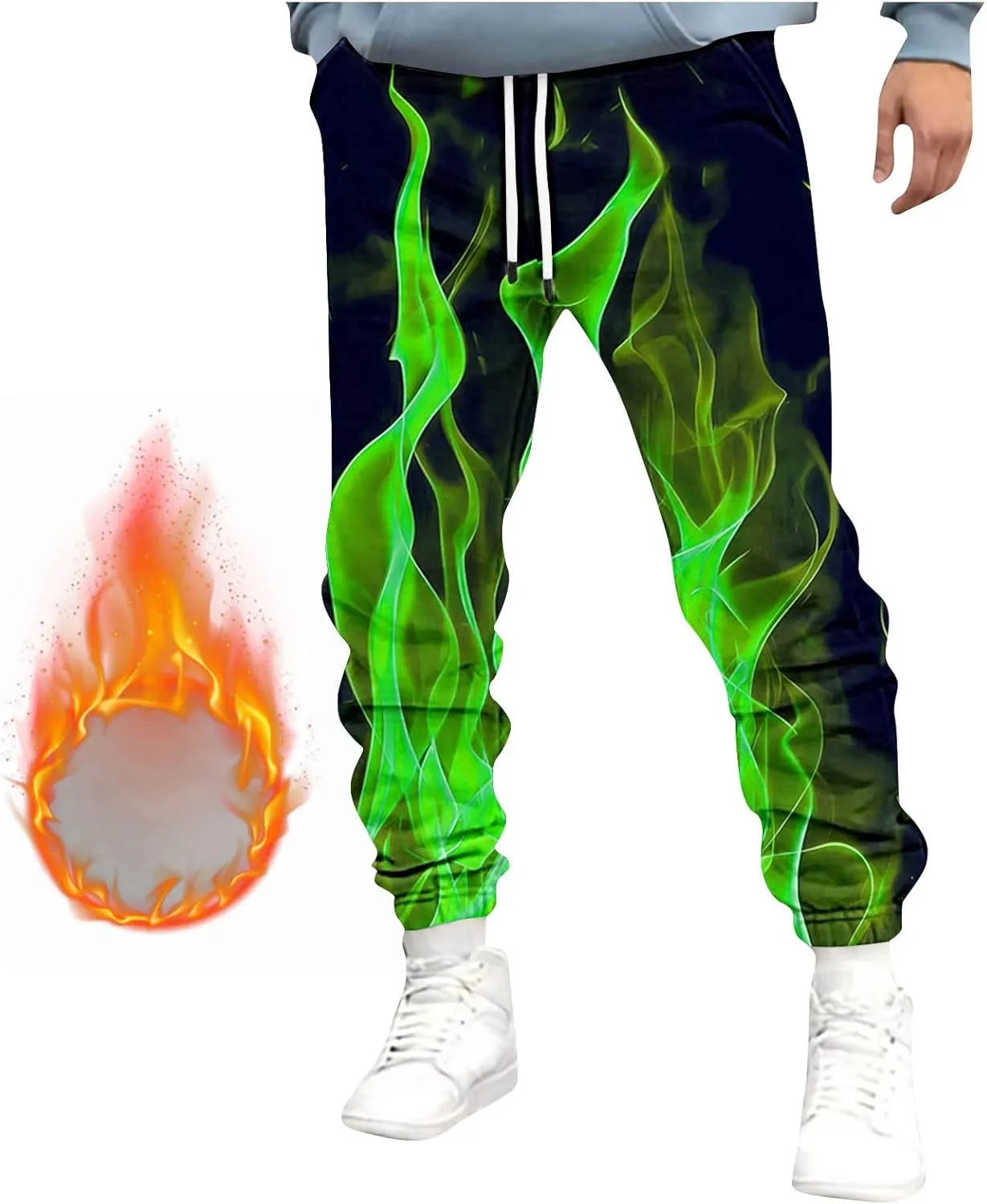 Bidobibo Mens Workout Pants Lightweight Sherpa Sweatpants Plus Size Thermal Warm Pants for Men 2025 Fleece Lined Joggers