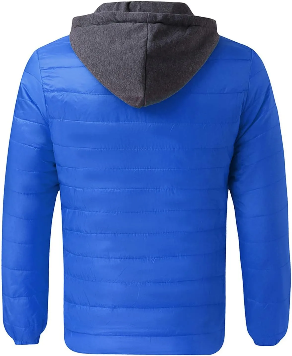 BIFUTON Lightweight Puffer Jacket with Hood Men Warm Thick Down Hoodie Full Zip Puffy Coat for Hiking Travel Winter Outwears