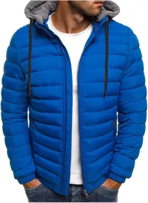 BIFUTON Lightweight Puffer Jacket with Hood Men Warm Thick Down Hoodie Full Zip Puffy Coat for Hiking Travel Winter Outwears