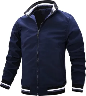 BIFUTON Winter Jackets for Men,Men's Lightweight Bomber Jacket Casual Spring Fall Windbreaker Zip Up Sportswear Coat Tops