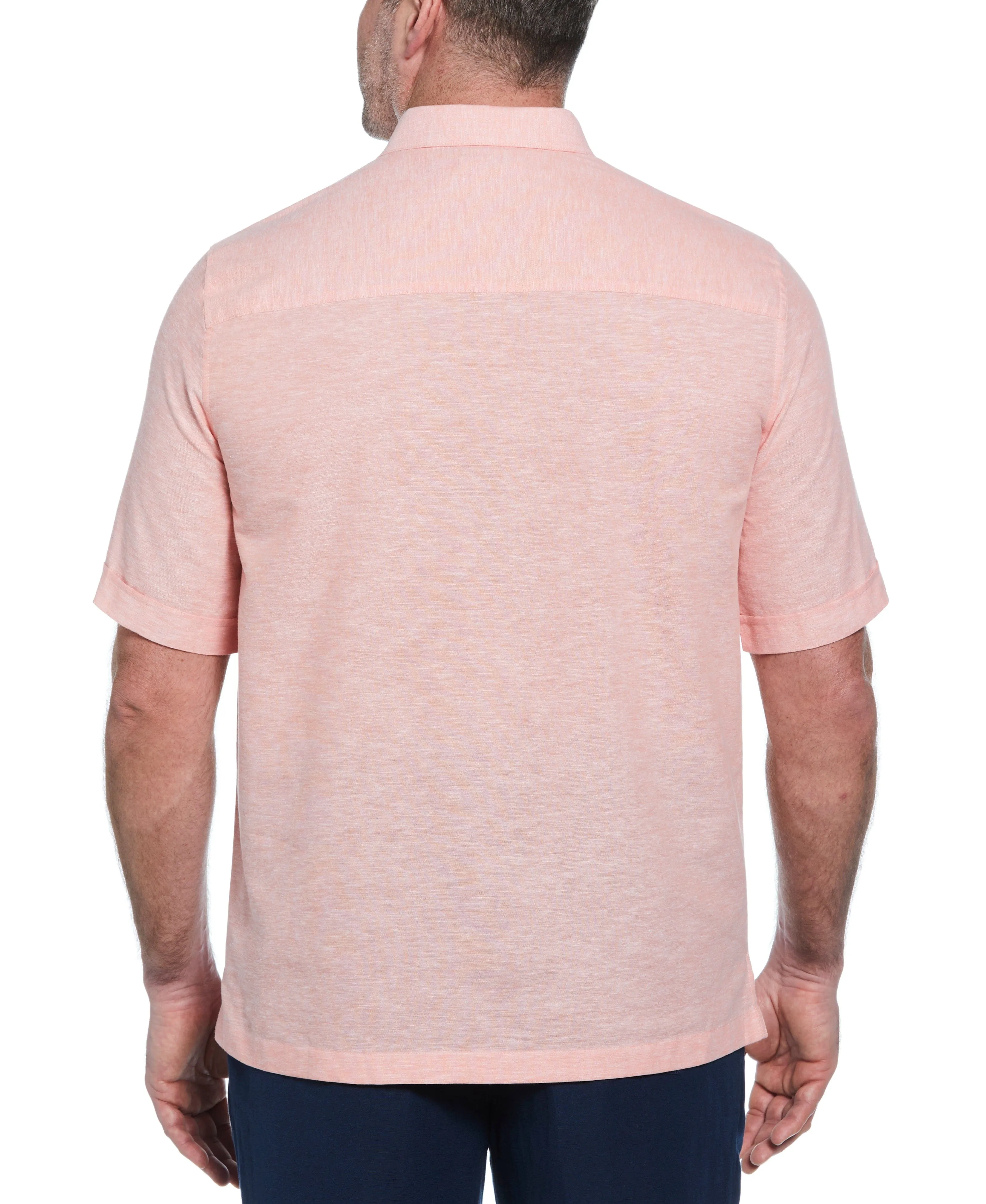 Big & Tall Linen Blend Tuck Panel Shirt