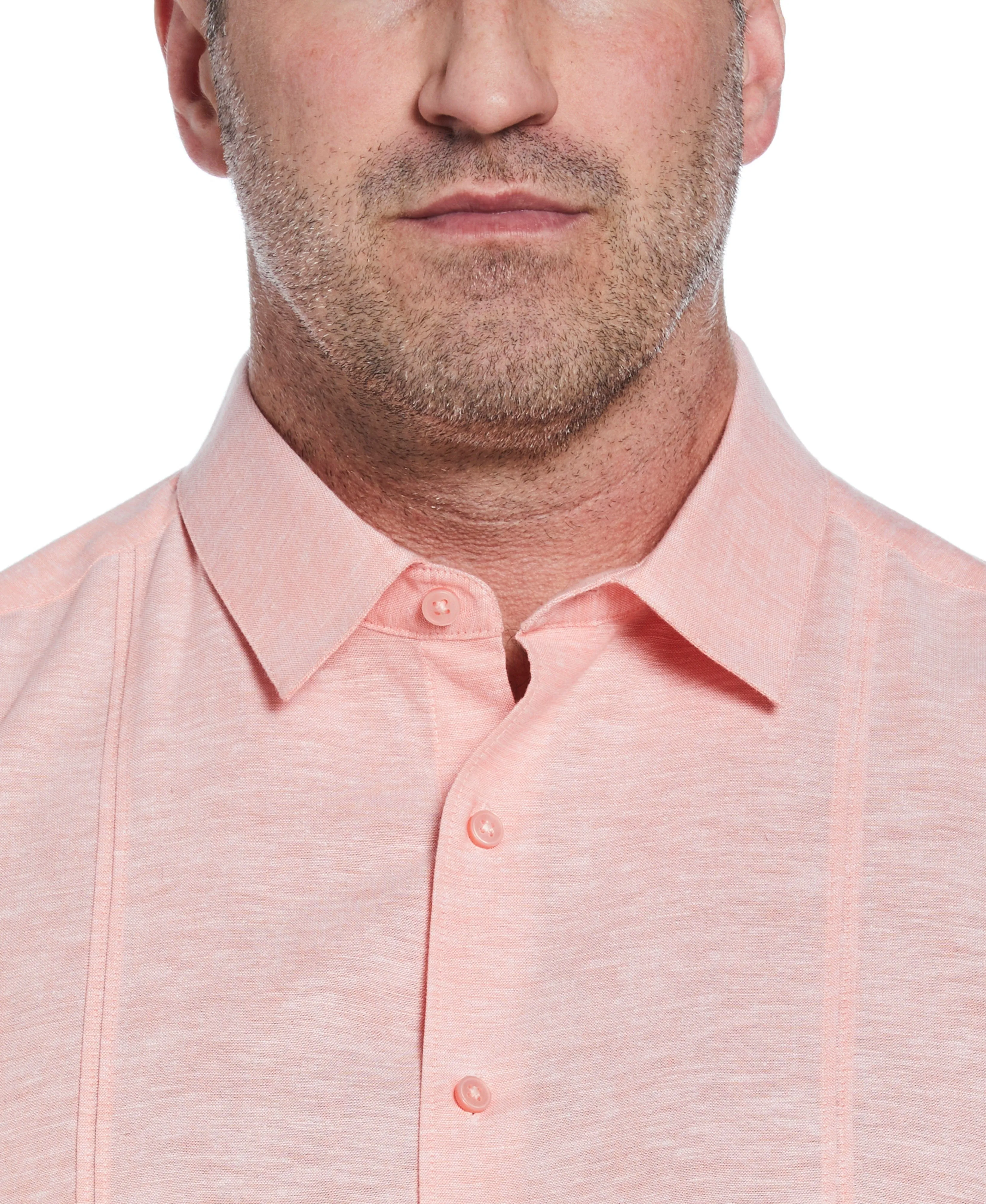 Big & Tall Linen Blend Tuck Panel Shirt