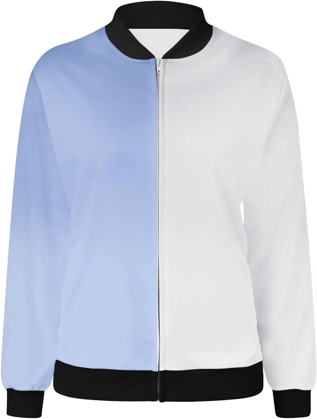 Binmer Women's Bomber Jacket Casual Zip Up Coat 2024 Fall Fashion Lightweight Outerwear Windbreaker with Pockets S-XXL