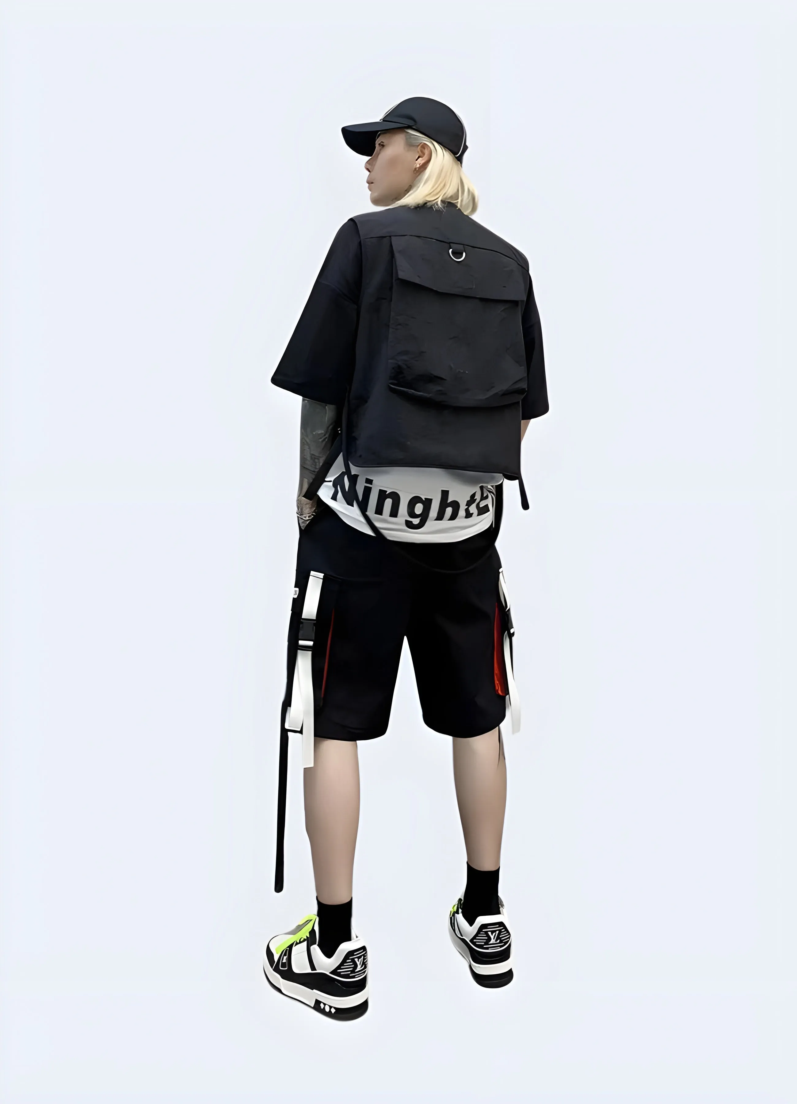 Black And White Streetwear Shorts