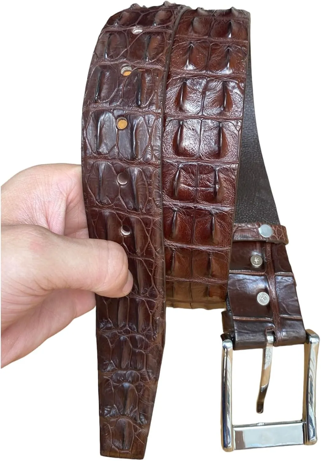 Black Genuine alligator leather skin belts for men crocodile skin leather belt with silver buckle for mens width 1.5"