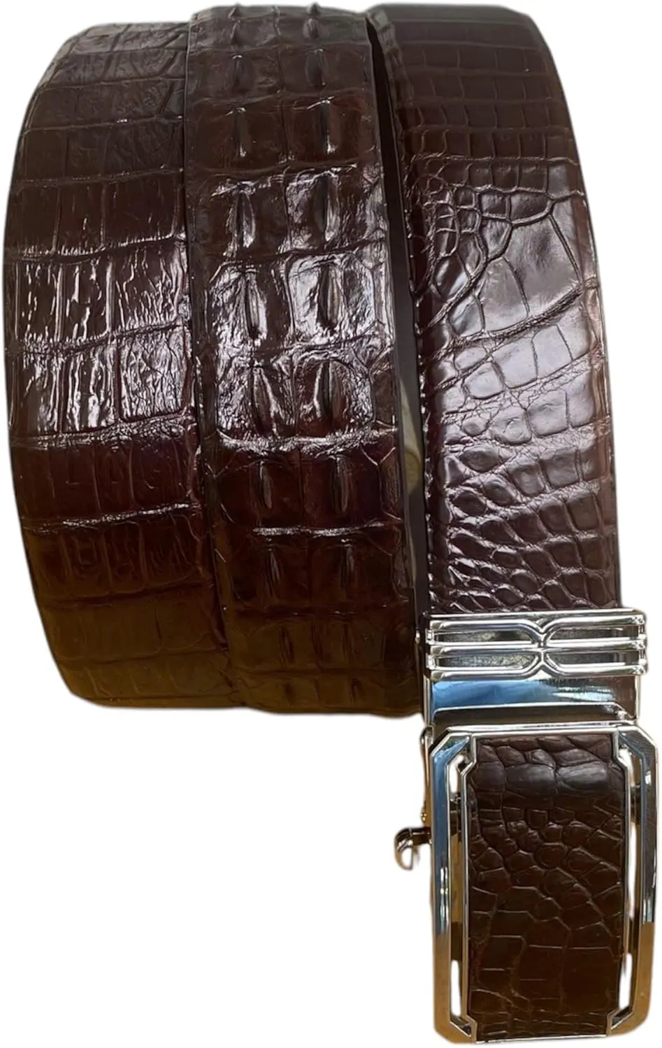 Black Genuine alligator leather skin belts for men crocodile skin leather belt with silver buckle for mens width 1.5"