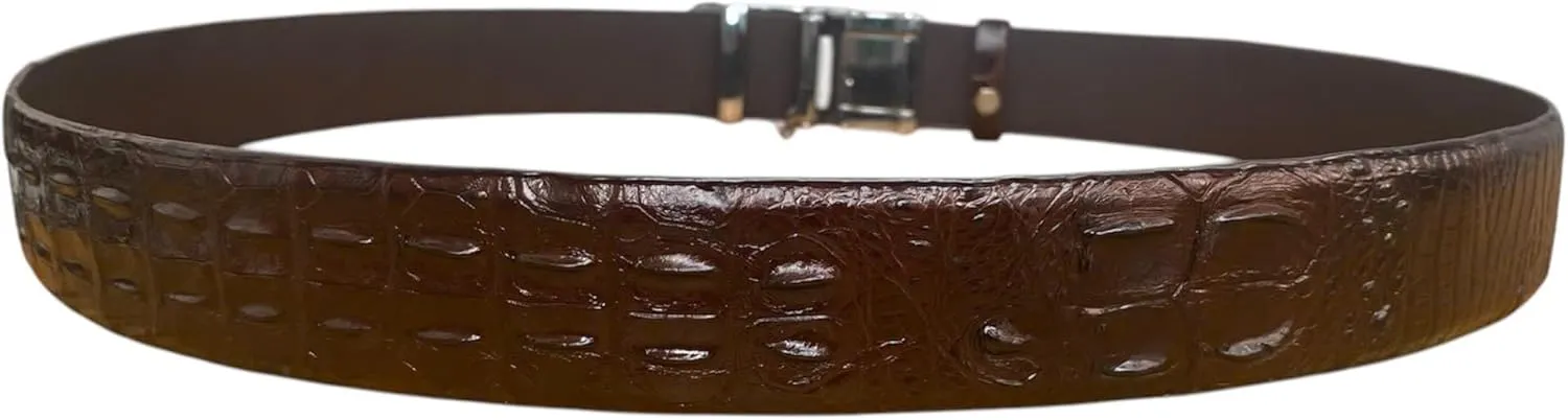 Black Genuine alligator leather skin belts for men crocodile skin leather belt with silver buckle for mens width 1.5"