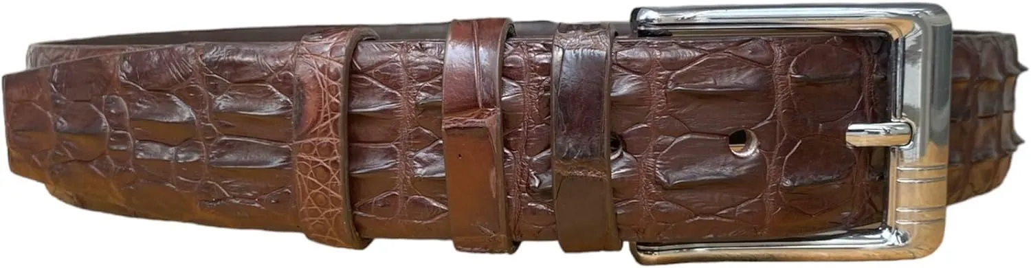 Black Genuine alligator leather skin belts for men crocodile skin leather belt with silver buckle for mens width 1.5"