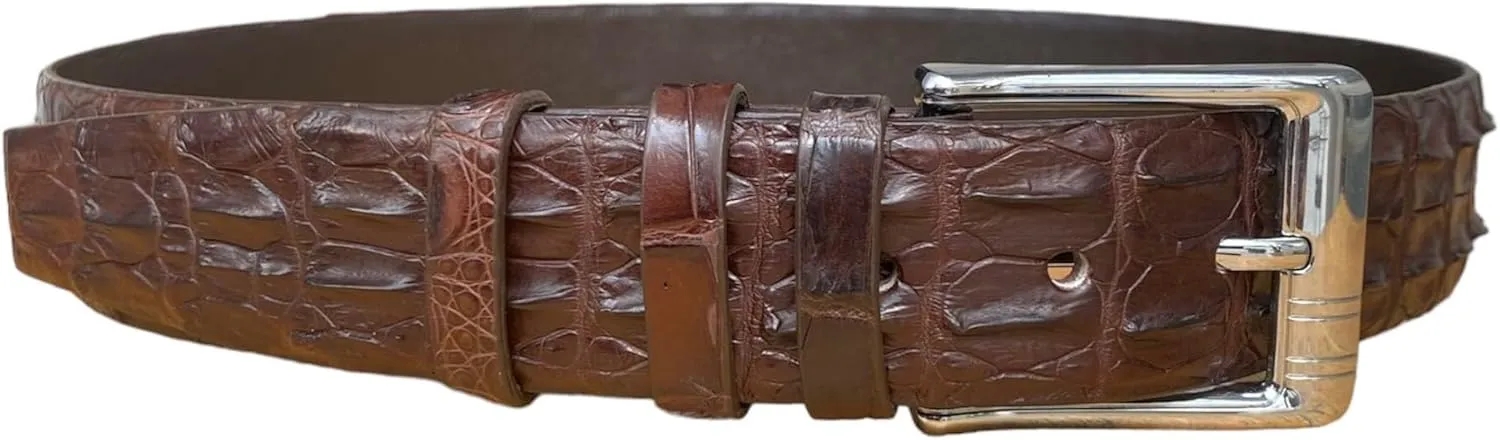 Black Genuine alligator leather skin belts for men crocodile skin leather belt with silver buckle for mens width 1.5"