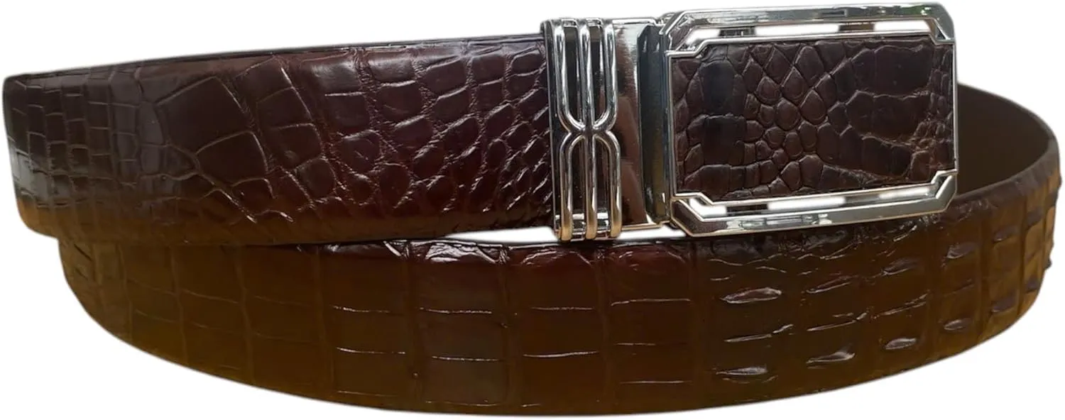 Black Genuine alligator leather skin belts for men crocodile skin leather belt with silver buckle for mens width 1.5"