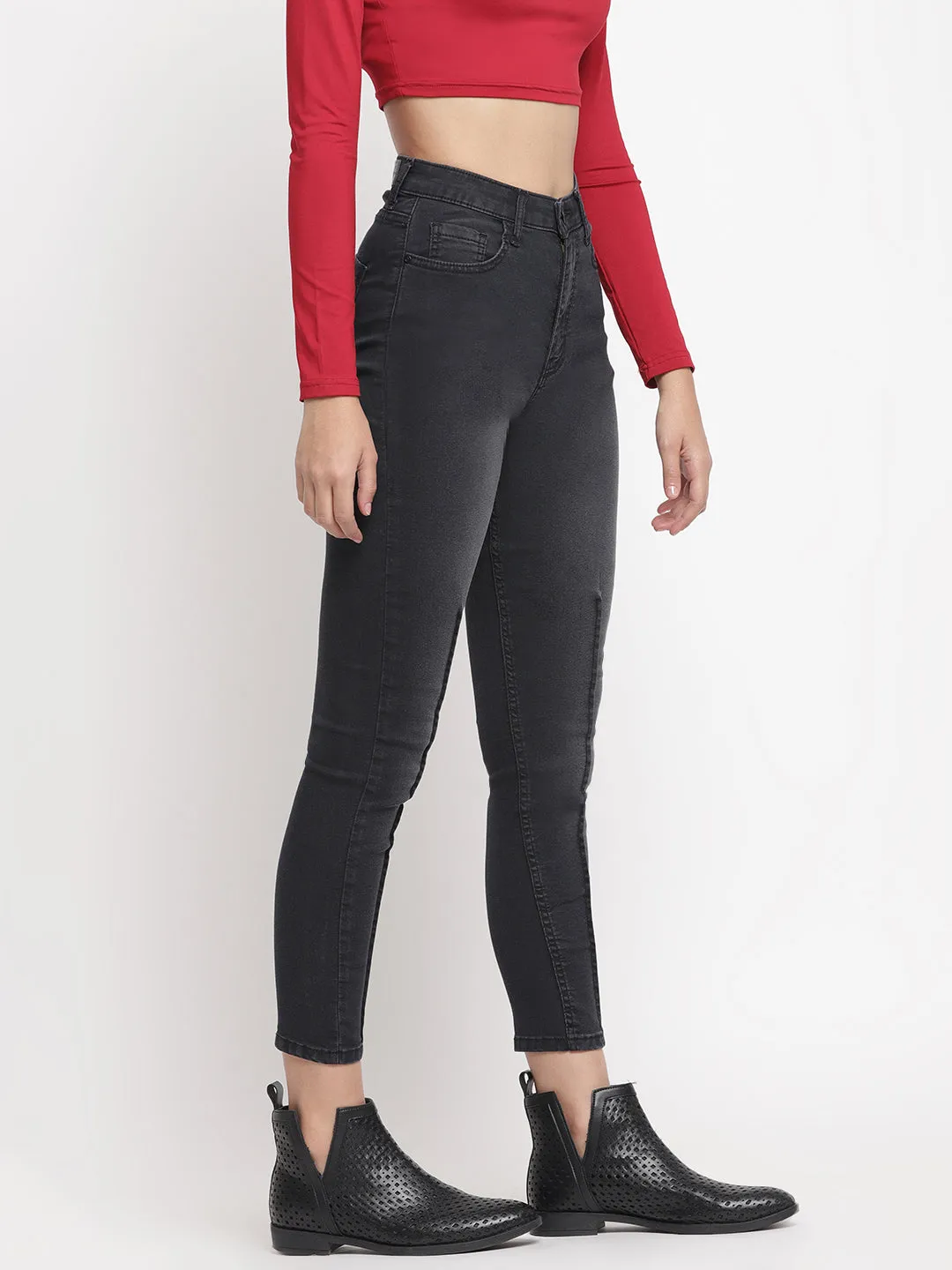 Black High Waist Slim Fit Jeans