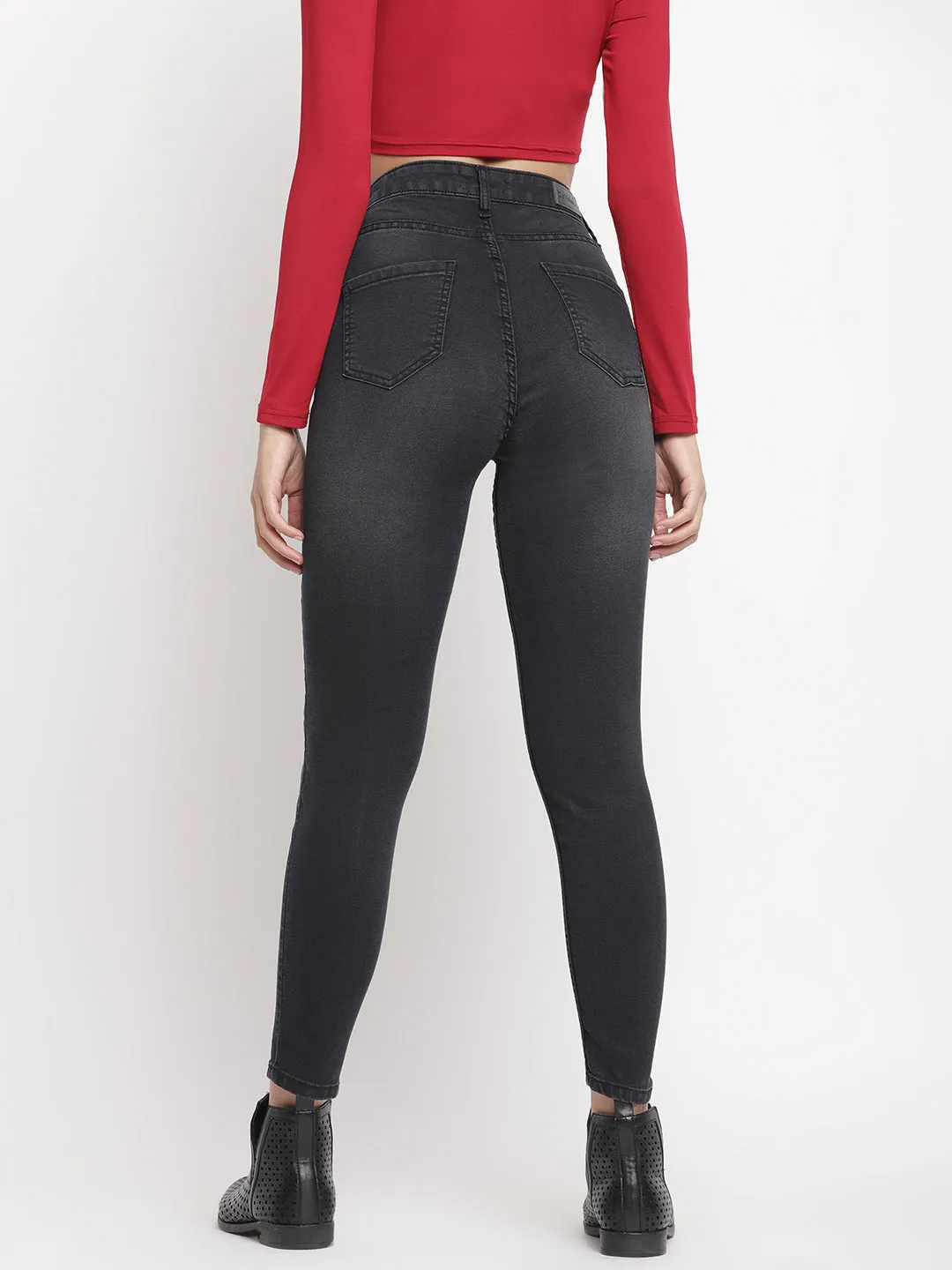 Black High Waist Slim Fit Jeans