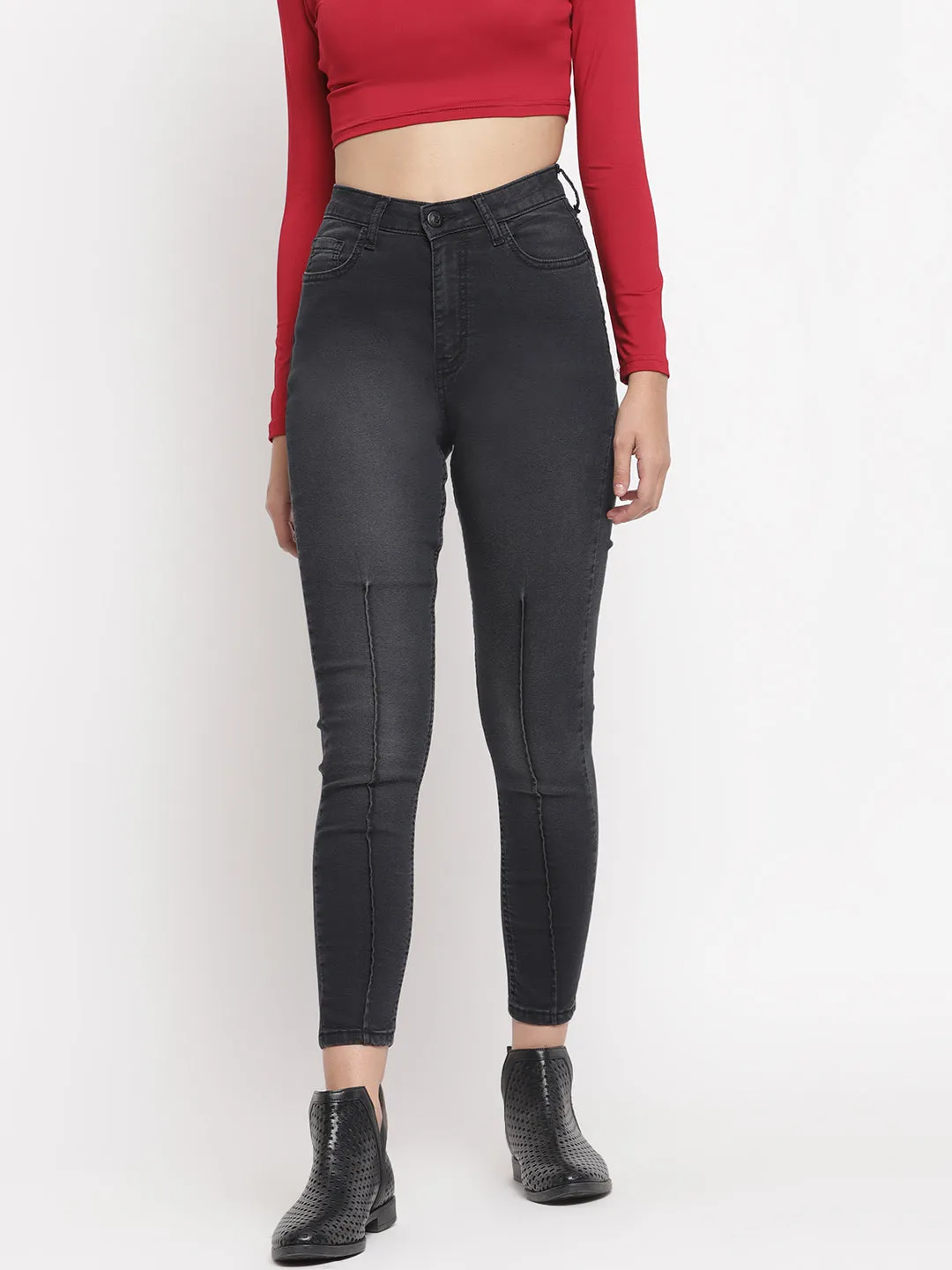 Black High Waist Slim Fit Jeans