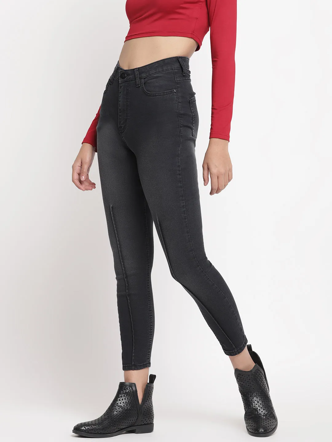 Black High Waist Slim Fit Jeans