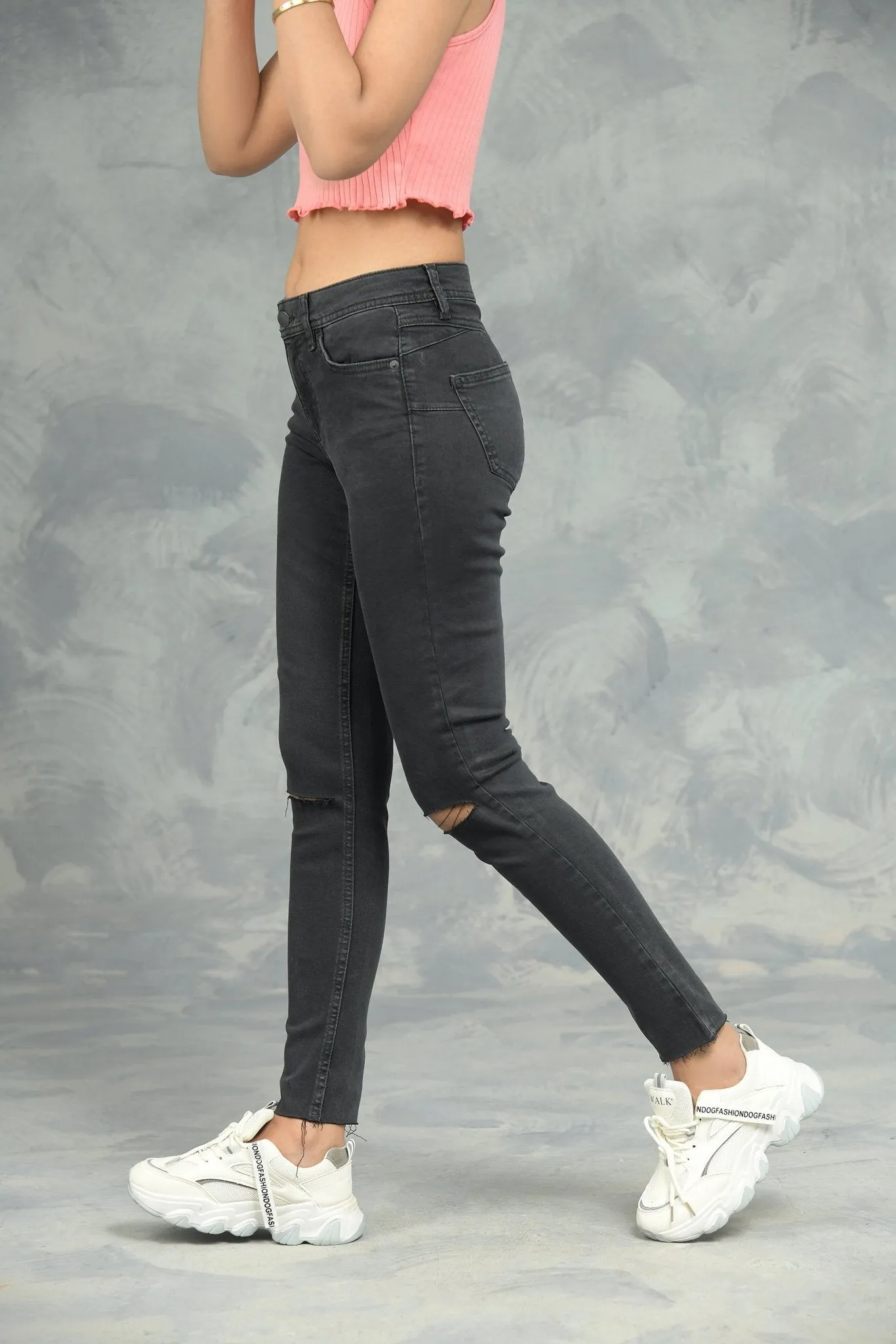 Black Slim Fit Ripped Jeans