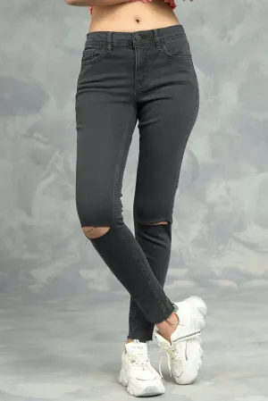 Black Slim Fit Ripped Jeans