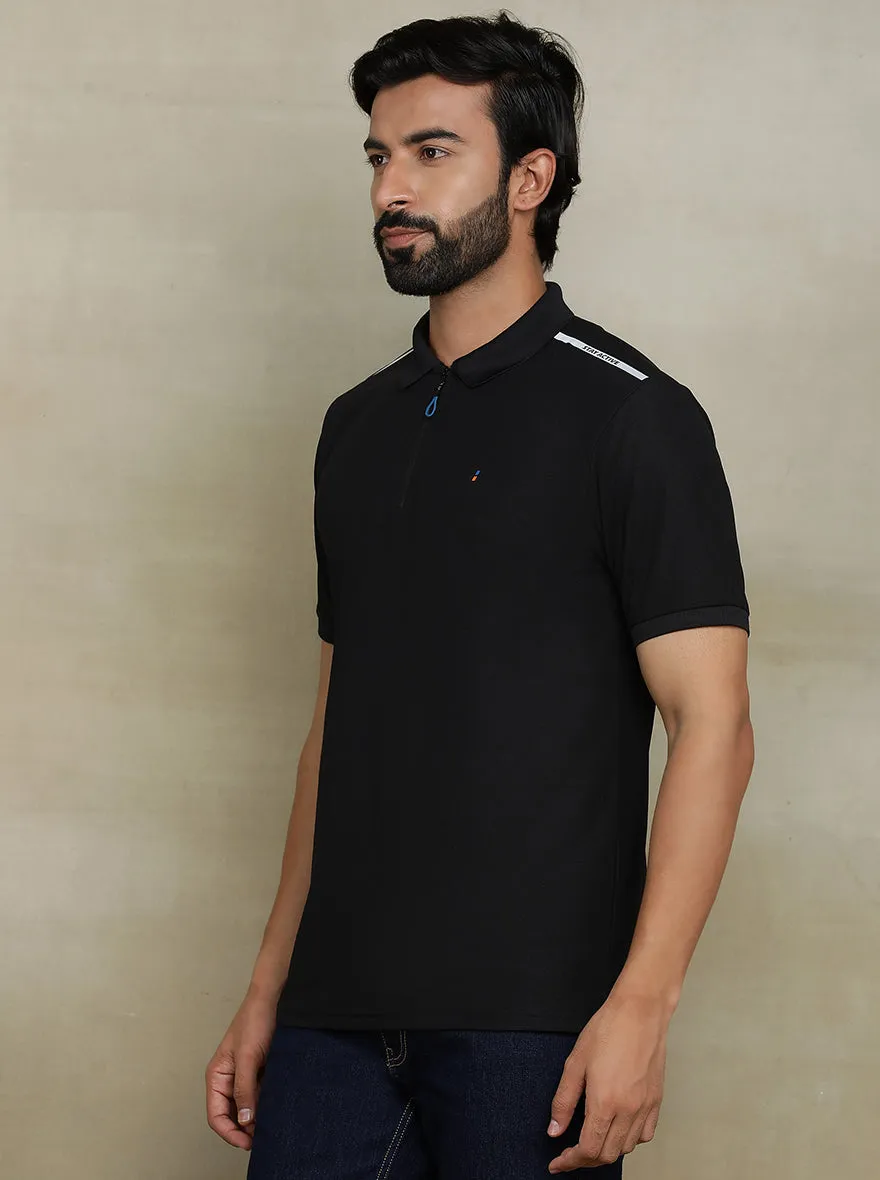 Black Solid Slim fit Polo T-Shirt | Jade Play