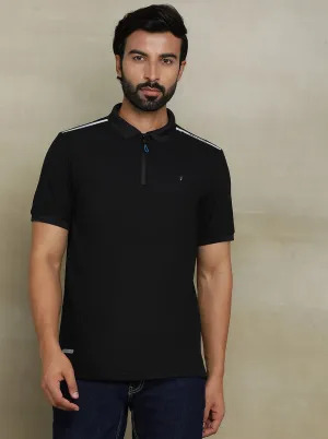 Black Solid Slim fit Polo T-Shirt | Jade Play
