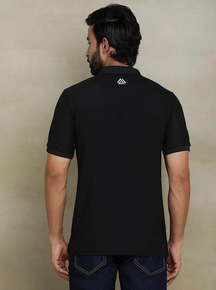 Black Solid Slim fit Polo T-Shirt | Jade Play