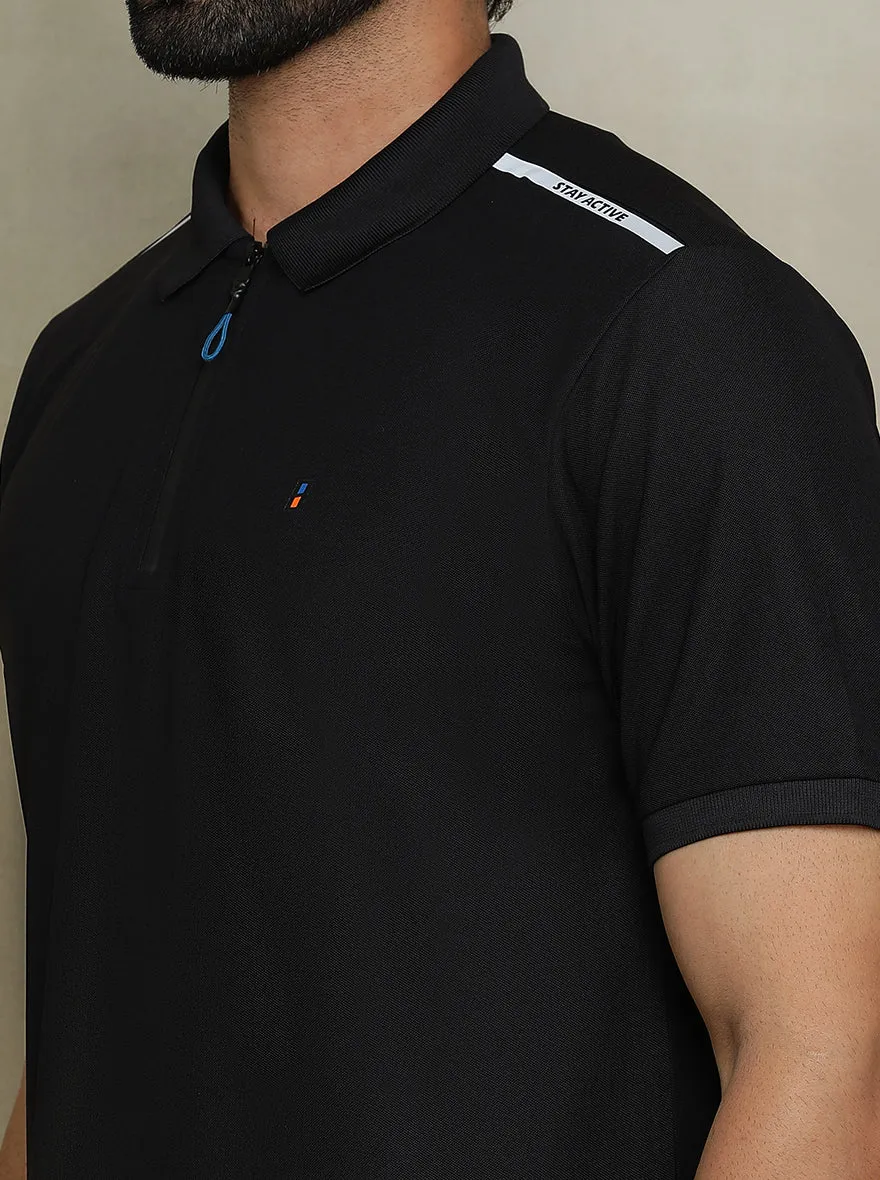 Black Solid Slim fit Polo T-Shirt | Jade Play
