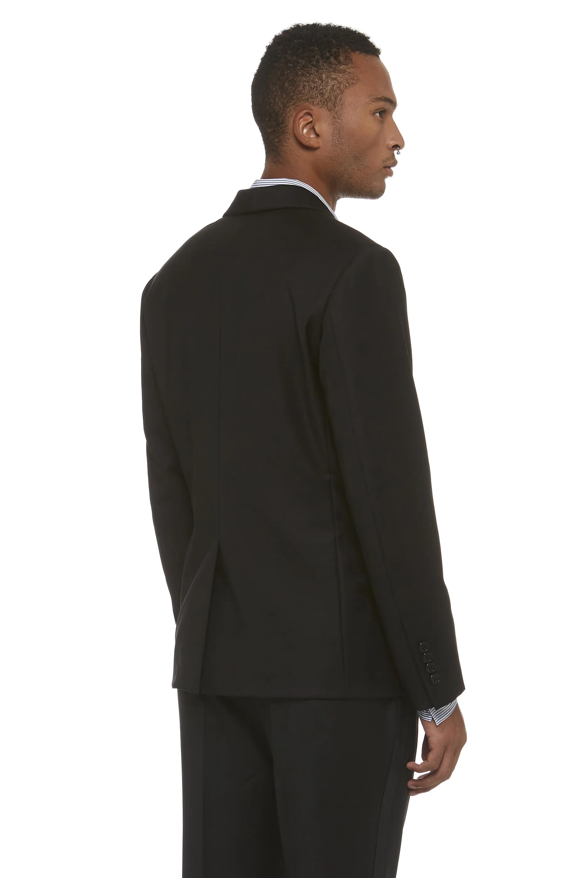Black Wool DB Blazer