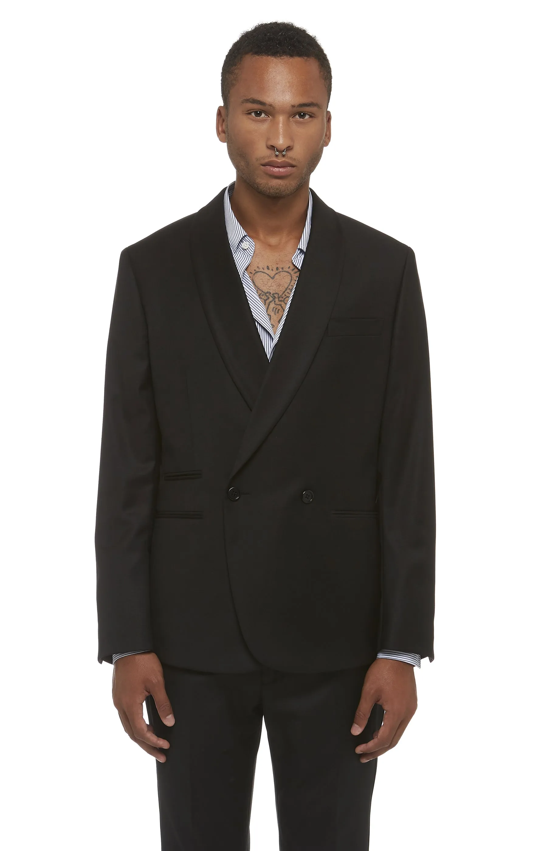 Black Wool DB Blazer