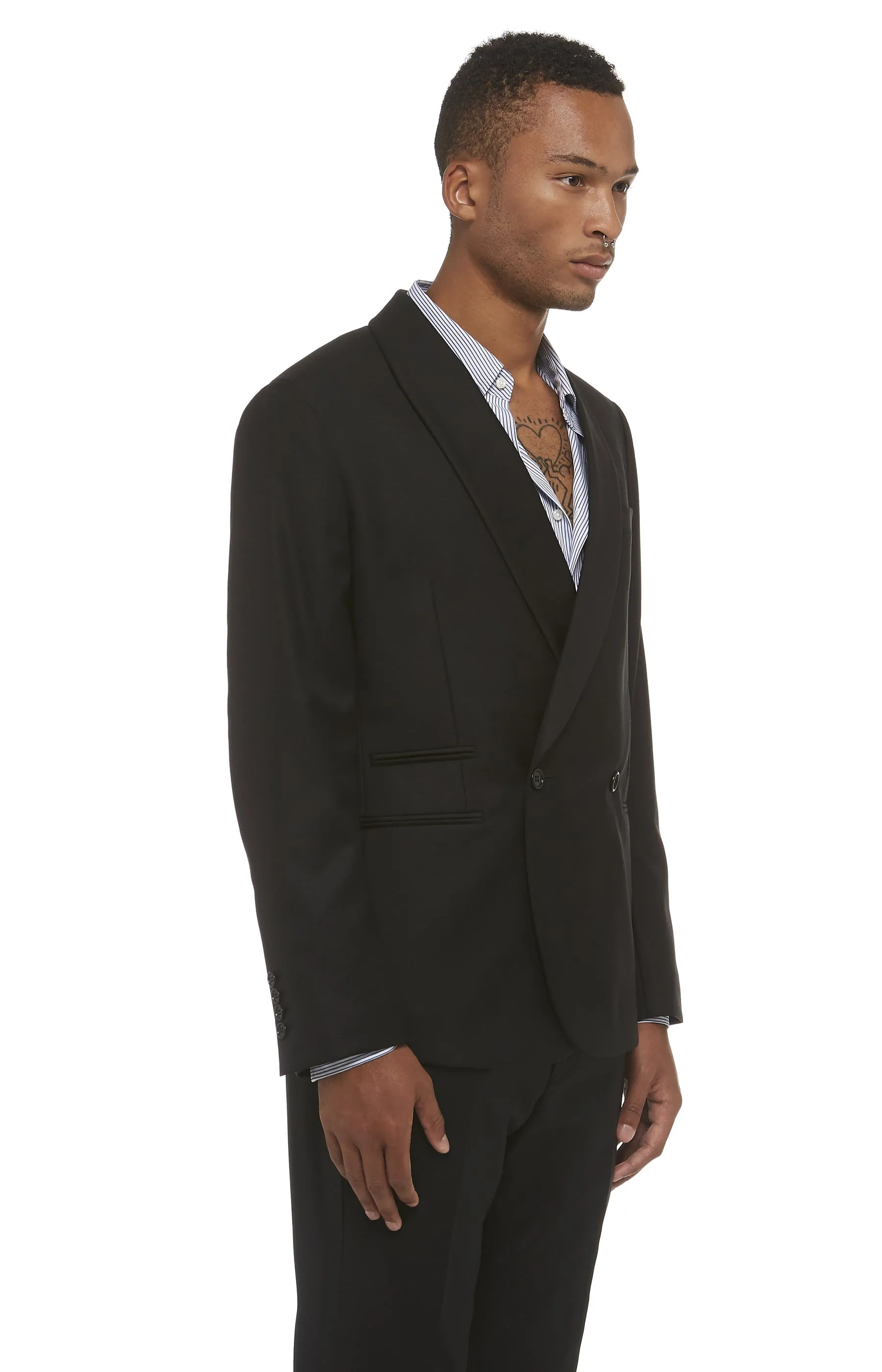 Black Wool DB Blazer