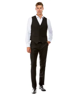 Black Zegarie Suit Separates Solid Men's Vests For Men