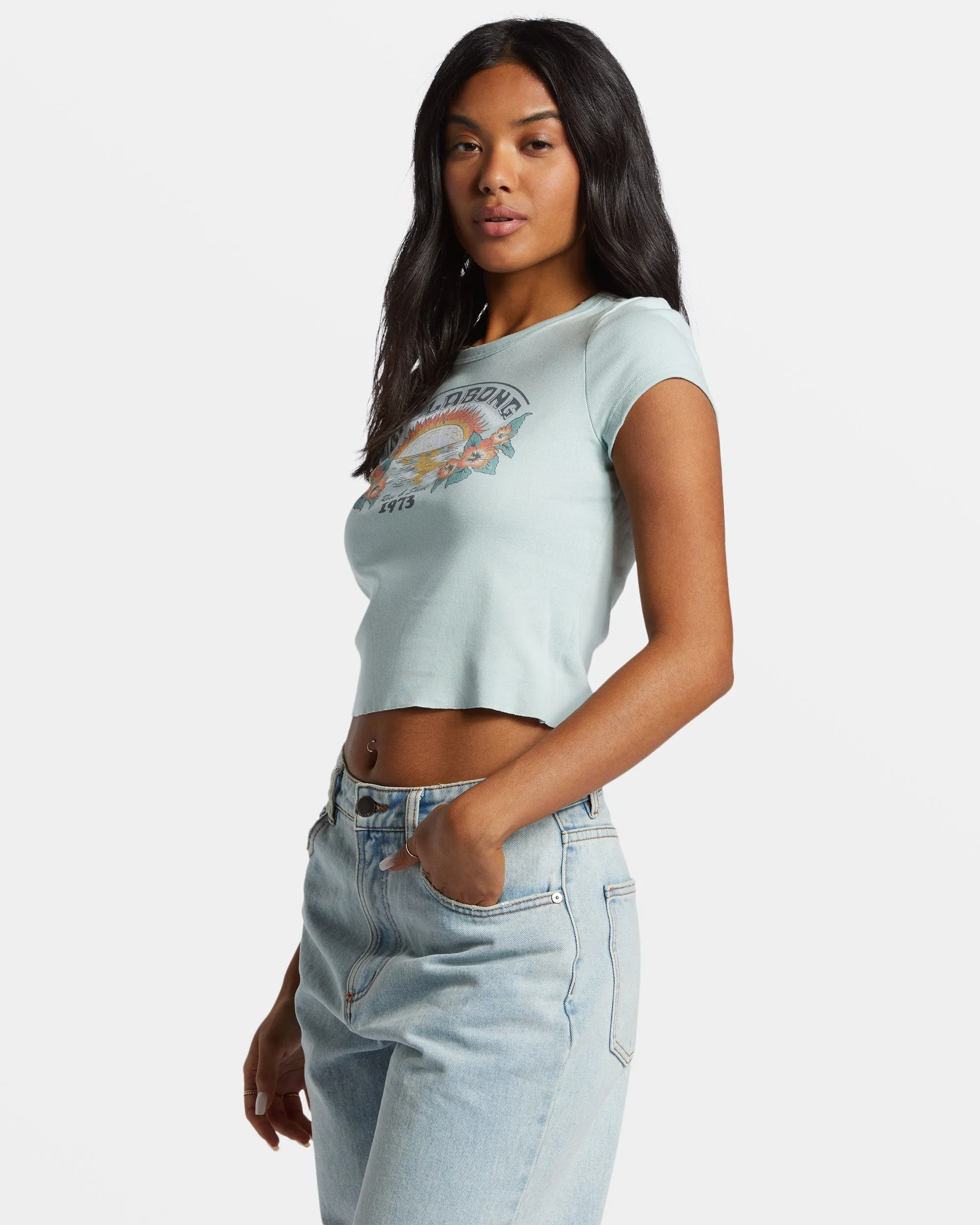 Blocky Sun T-Shirt - Sea Fog