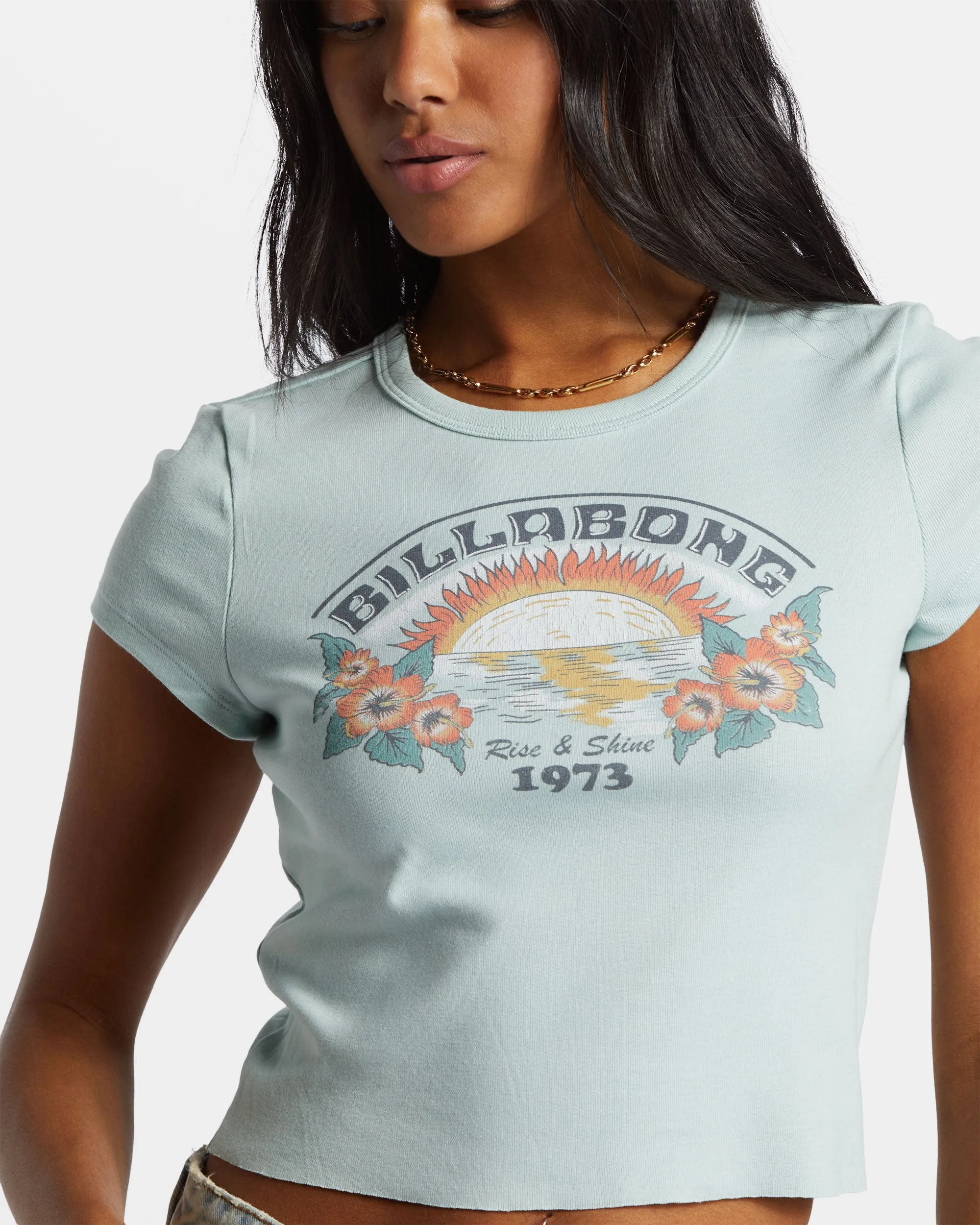 Blocky Sun T-Shirt - Sea Fog