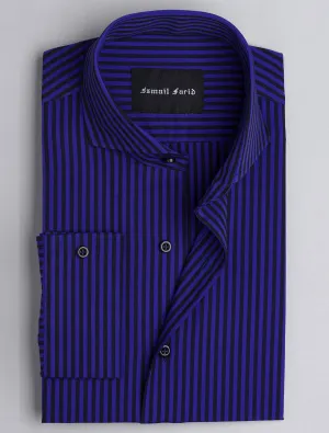 BLUE-BLACK STRIPED SHIRT