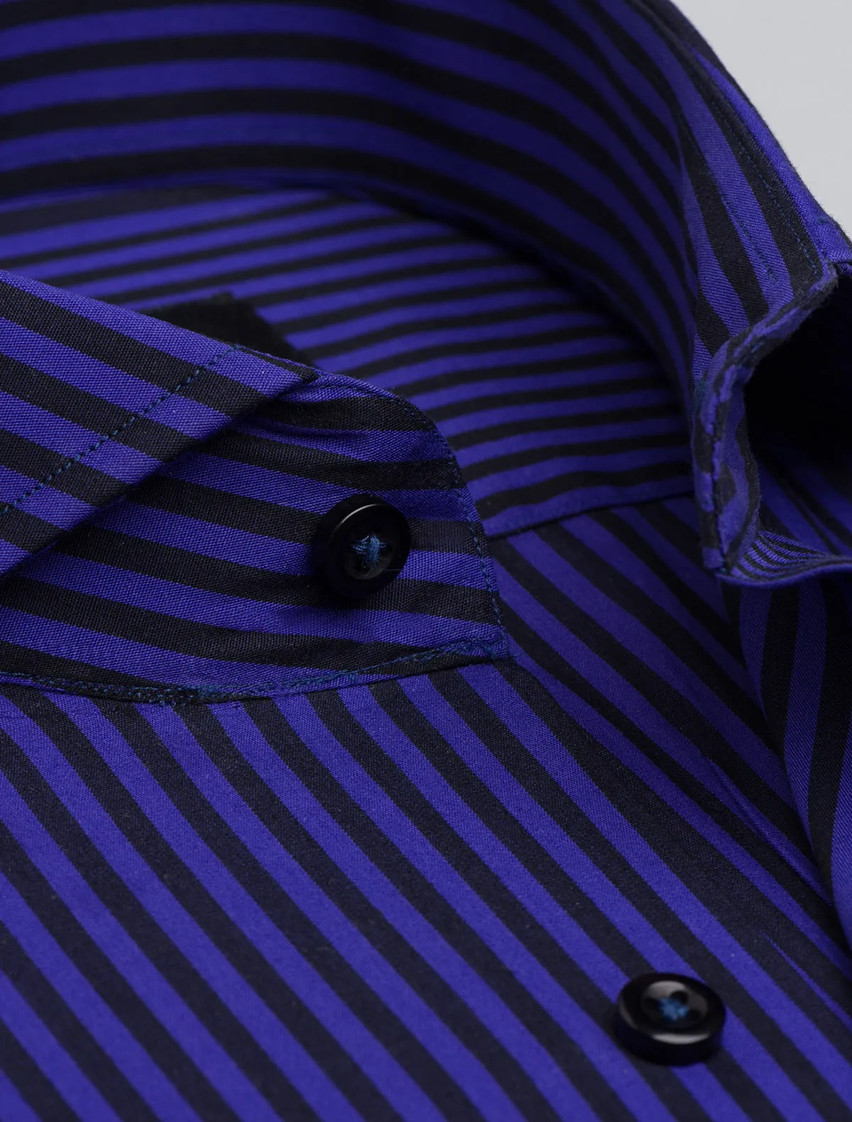 BLUE-BLACK STRIPED SHIRT