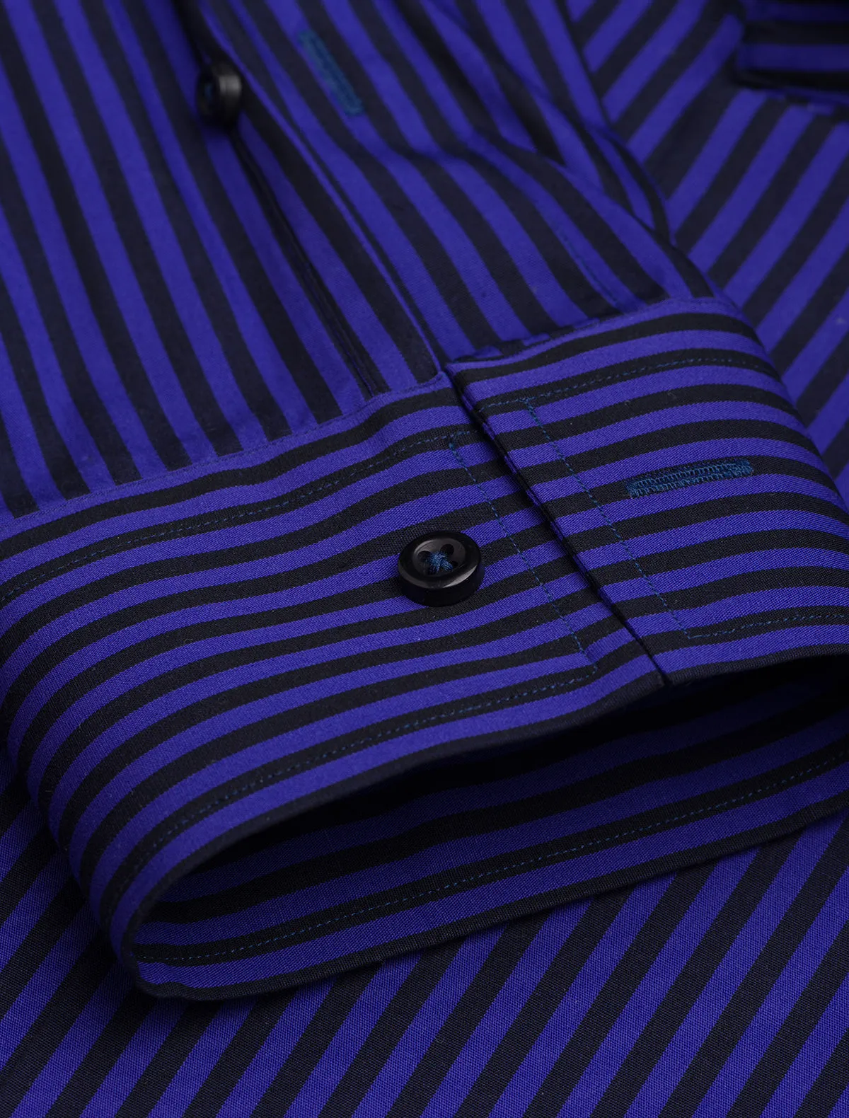 BLUE-BLACK STRIPED SHIRT
