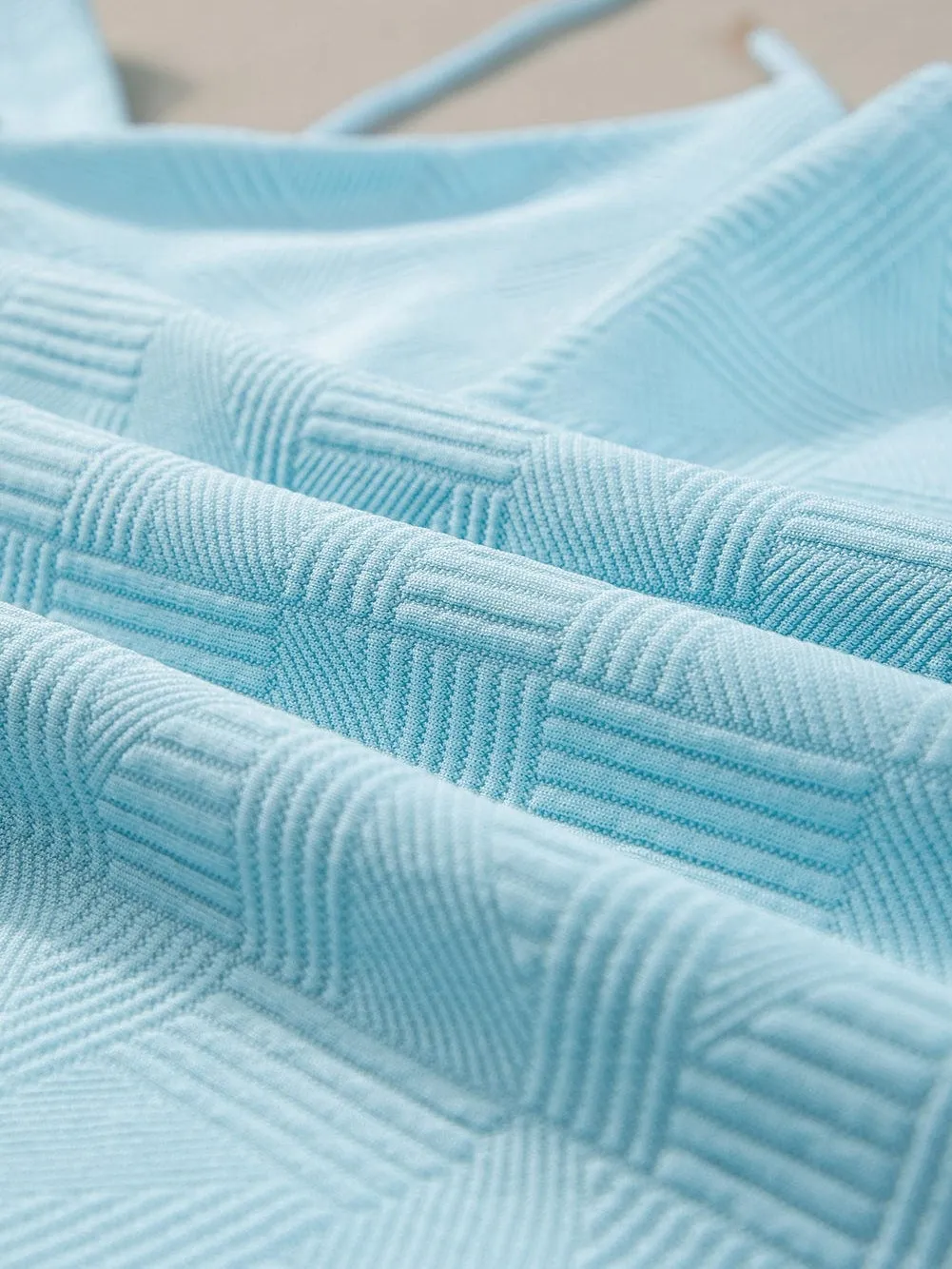 Blue Textured Hoodie and Shorts Set with a Chic Twist