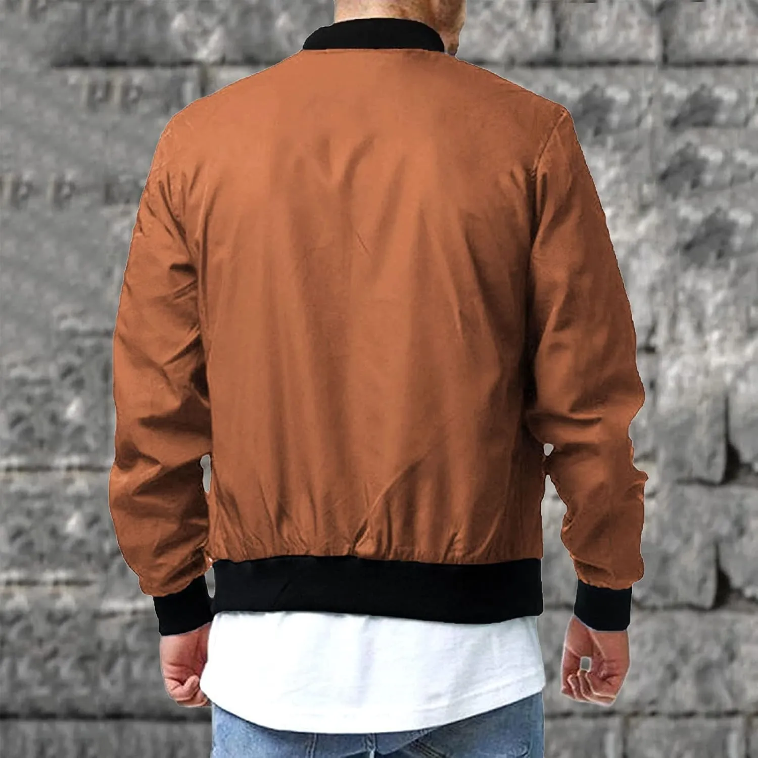 Bomber Jacket Men Men Bomber Jacket Lightweight Casual Softshell Flight Windbreaker Coat