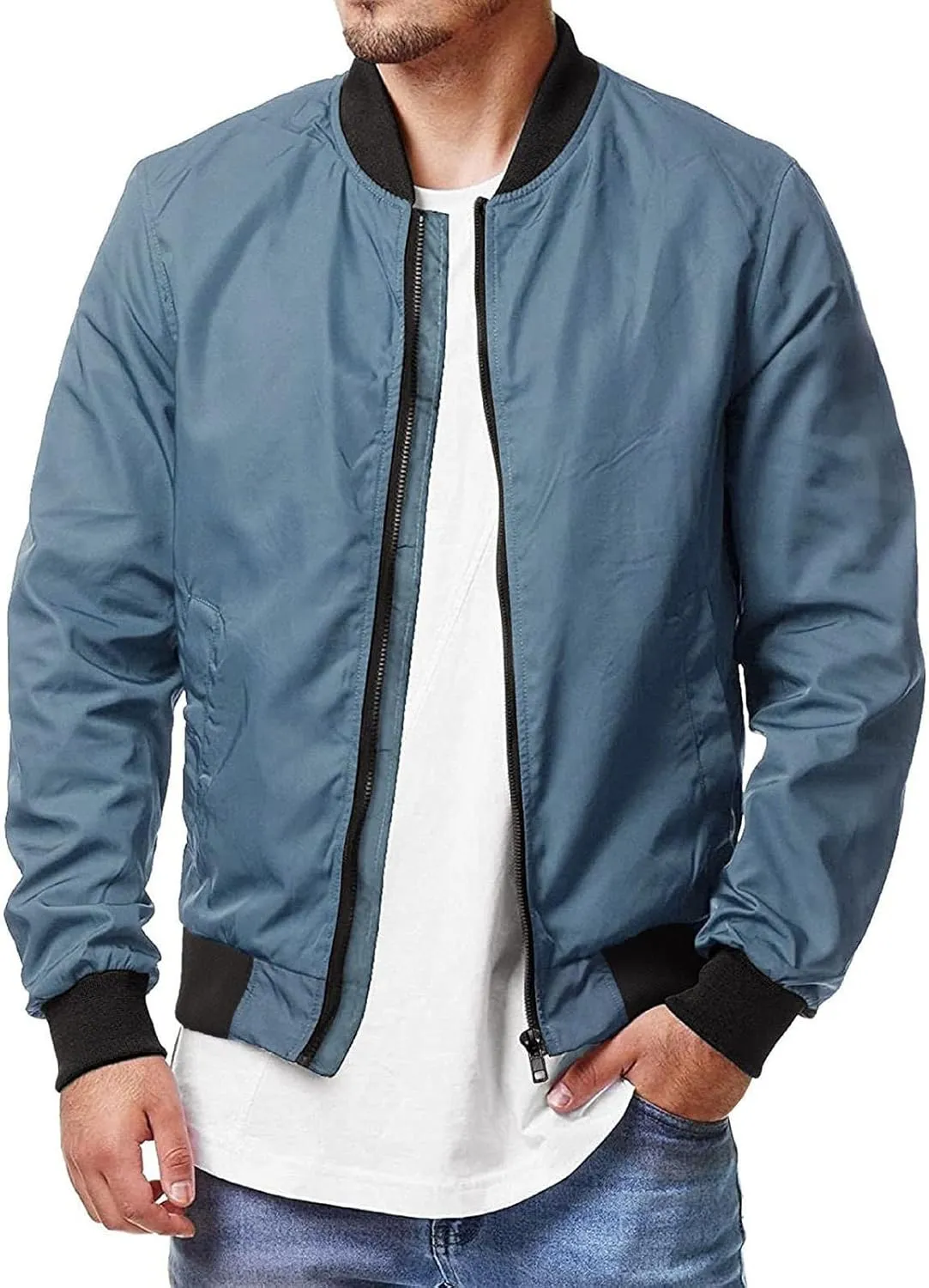 Bomber Jacket Men Mens Bomber Jacket Lightweight Slim Fit Softshell Windbreaker